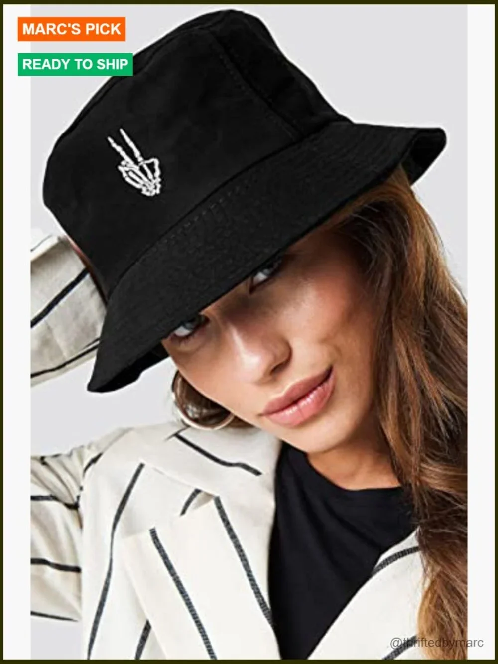 Embroidered Bucket Hat Cotton Fisherman Hat for Women